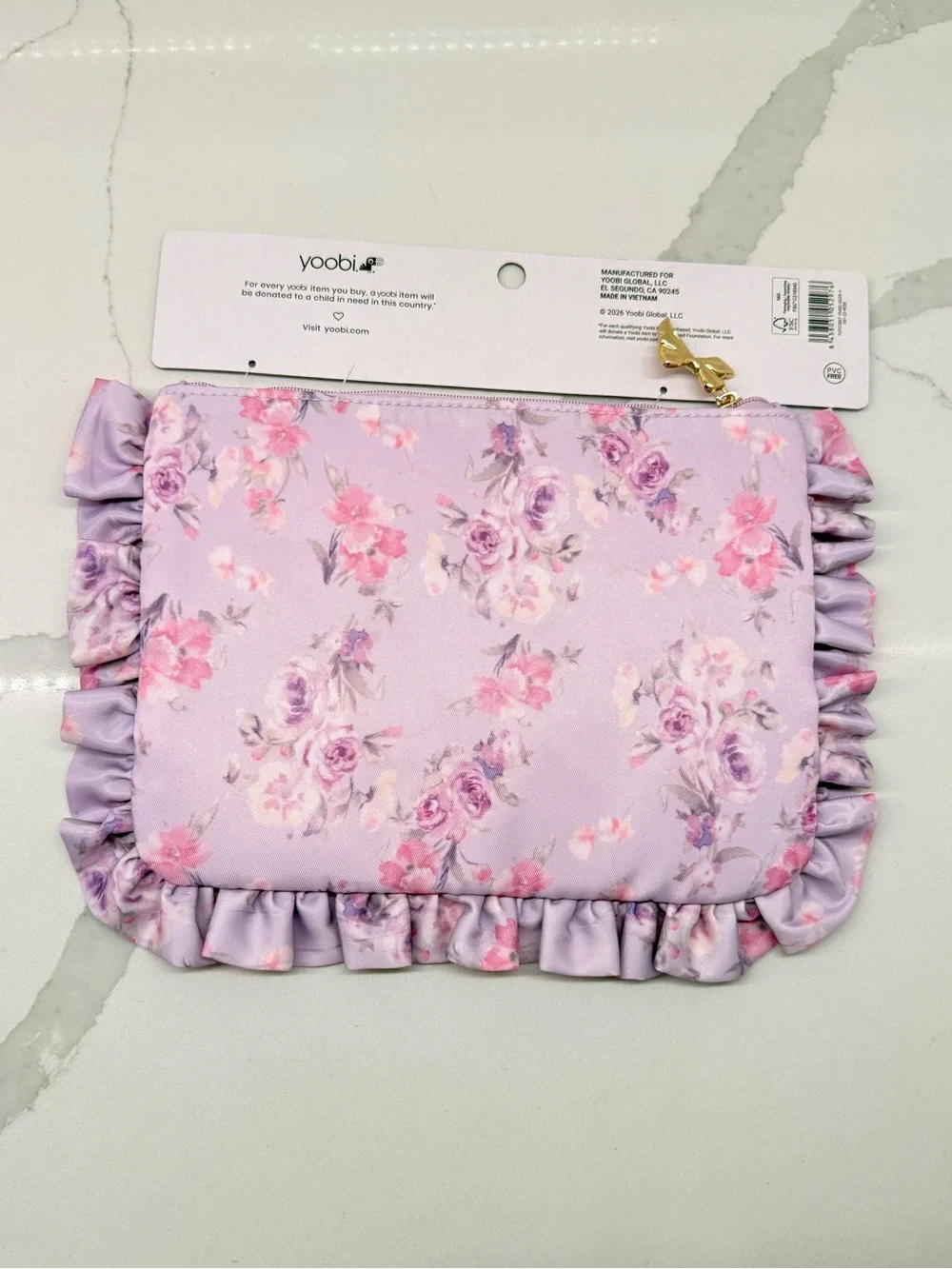 💜 LoveShackFancy x Target - Flat Zip Pencil Case with Ruffles - Hibiscus